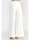 Pleat Detail Wide Leg Twill Pants