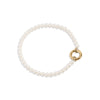 Bracelet - Gold Beaded Pearl  w/Charm Holder