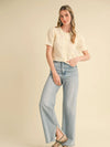 Cropped Pointelle Cardigan Cardigan