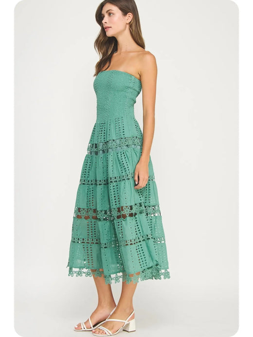 Eyelet Lace Tube Dress