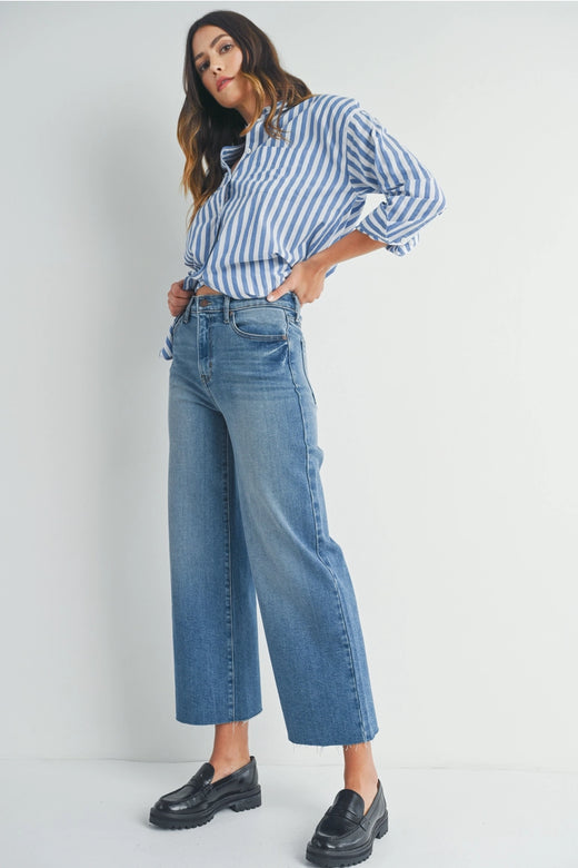 Scissor Cut Wide Leg Jean - Medium Wash