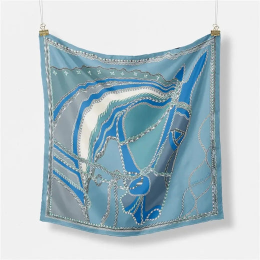 Horse Print Silk Blend Scarf