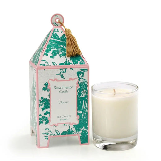 L'ambre Classic Toile Mini Pagoda Box Candle