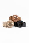 Weave Style D Ring Buckle Leather Belt
