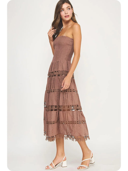 Eyelet Lace Tube Dress