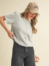 Short Puff Sleeve Sweater Cardigan