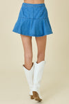 Wrap Denim Mini Skort