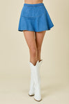 Wrap Denim Mini Skort
