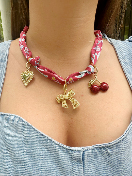 Cherry Delight Scarf Charm Necklace