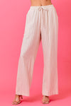 Striped Linen Wide Leg Pants