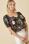 Paradise Square Neck Top