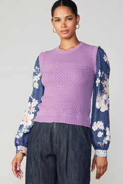 Lilac Combo Sleeve Sweater