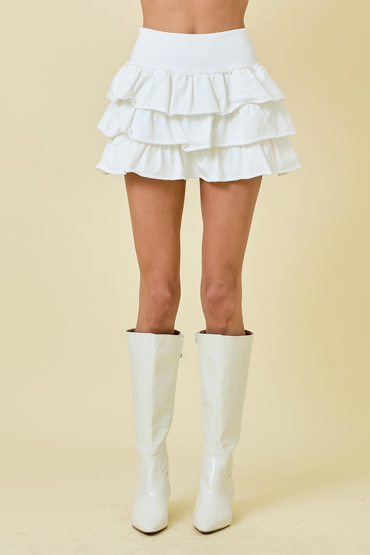 Tiered Knit Mini Skort