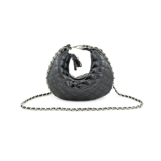 Quilted Silver Chain Purse