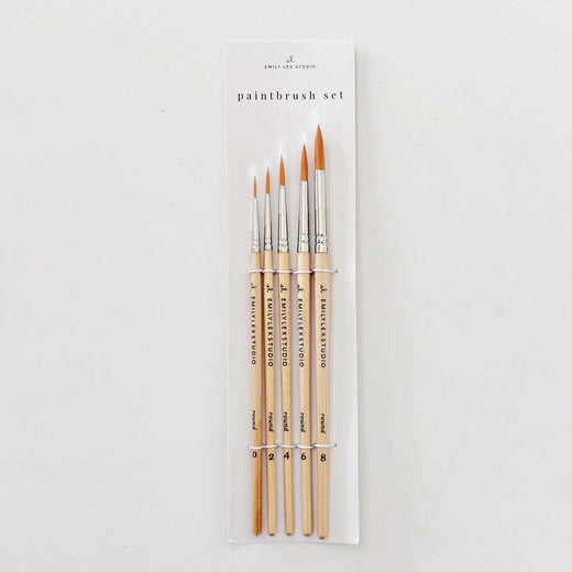 Watercolor Wood Paintbrush (Set 5)