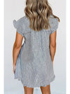 Frilled Collar Stripe Mini Dress