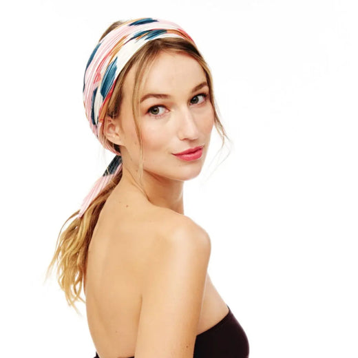 Floral Printed Pleated Silky Scarf