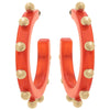 Kelley Studded Metal and Resin Hoop Earrings