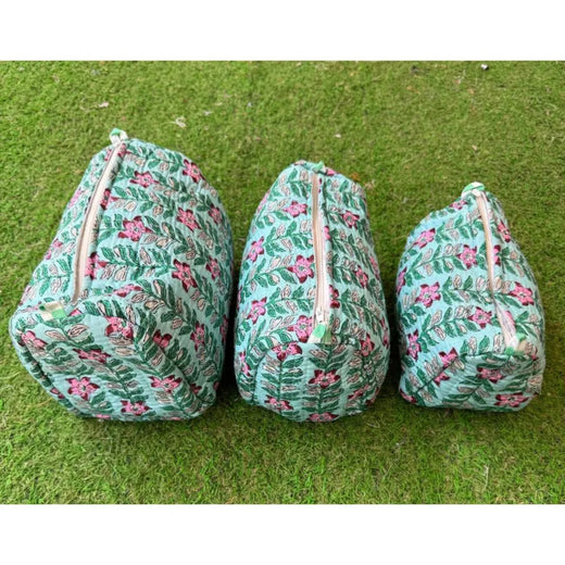 Block Print Quilted Toiletry Bag