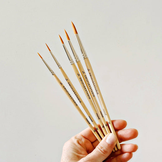 Watercolor Wood Paintbrush (Set 5)