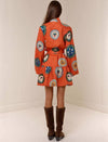 Vintage Print Belted Dress