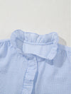 Texture Striped Ruffled Detail Shirt