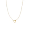 Necklace -Gold Pearl w/Charm Keeper