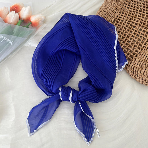 Pleated Sheer Square Scarf