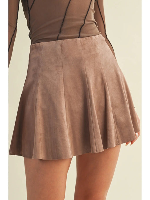 Side Zipper Flared Skorts