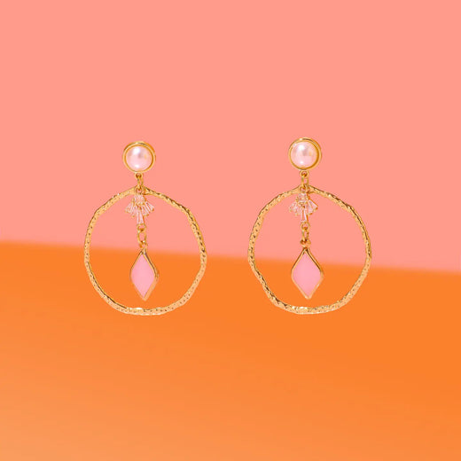 Neutral Glam Goddess Hoop Earrings
