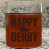Happy Derby Faux Leather Rocks Glass