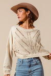 Cable Sweater Front Raglan Crop Top
