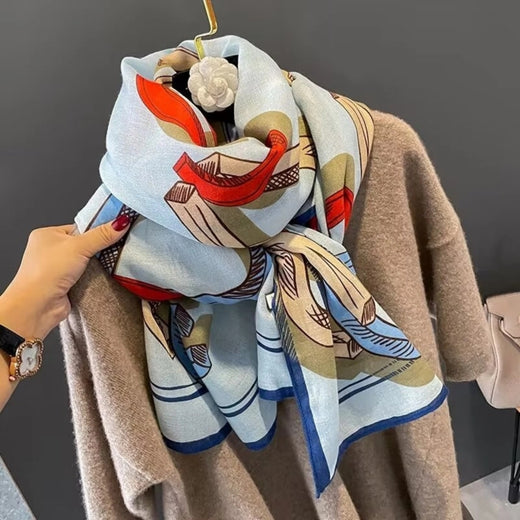 Equestrian Red/Blue Scarf