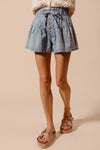 Flared Denim Shorts