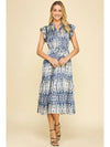Print Tiered Midi Dress