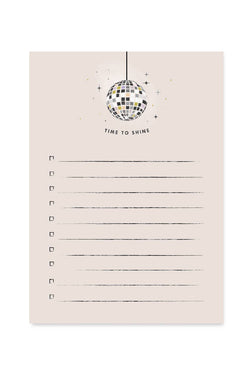Time to shine Disco Ball Notepad