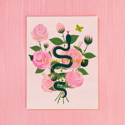 Eternally Fierce Greeting Card - Gold Foil