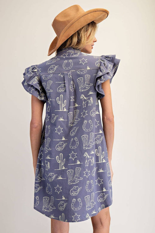 Western Graphic Mini Dress