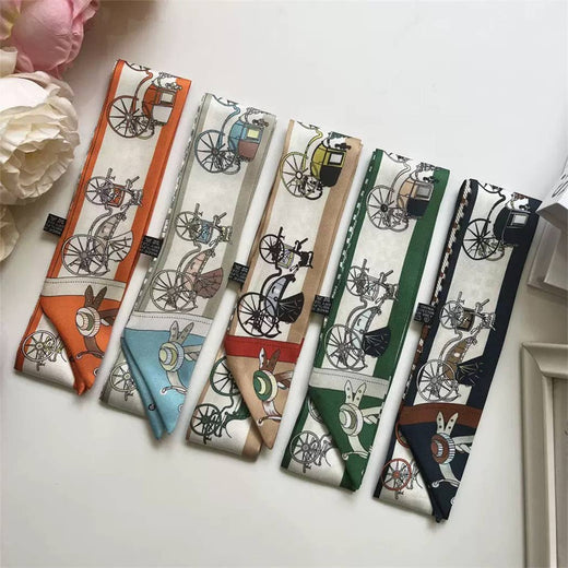 Vintage Carriage Illustration Twilly Scarf
