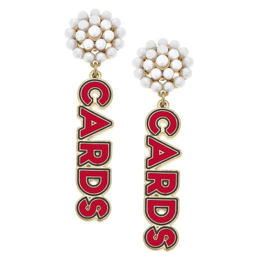 Cardinals Pearl Enamel Earrings