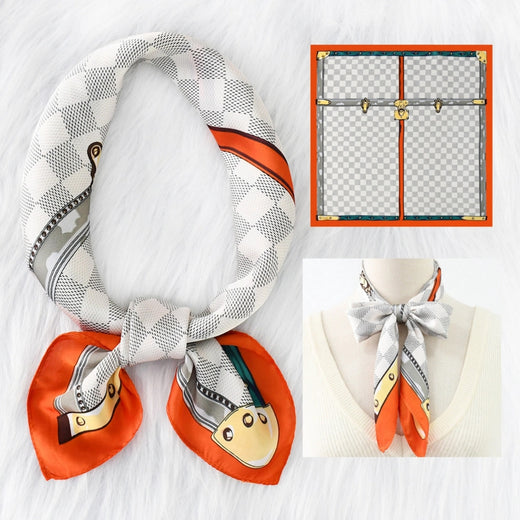 Retro Plaid Square Scarf Neck Hair