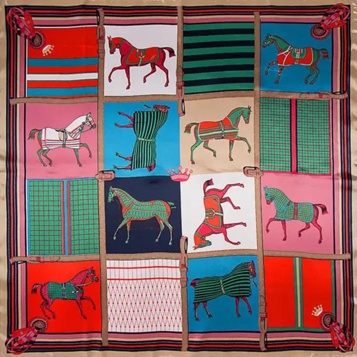 Equestrian Trotting Horse Poly Scarf