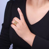Bamboo CZ Band Statement Ring