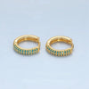 24K GF Turquoise Micro Pave Huggies