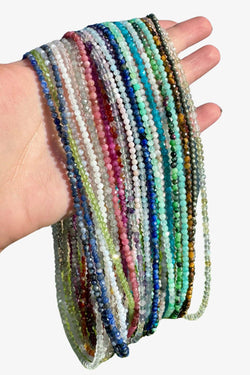 3mm Faceted Gemstone Necklace