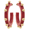 Kelley Studded Metal and Resin Hoop Earrings