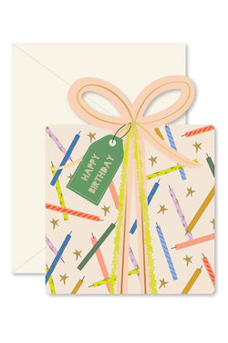 Birthday Gift Star Candles Card