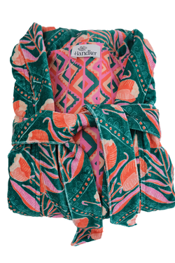 Velvet Robe:  Reversible Cotton Duster - Winnie