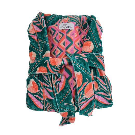 Velvet Robe:  Reversible Cotton Duster - Winnie