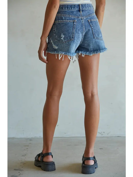 Jade Distressed Denim Shorts